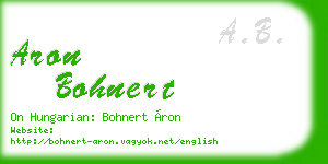 aron bohnert business card
